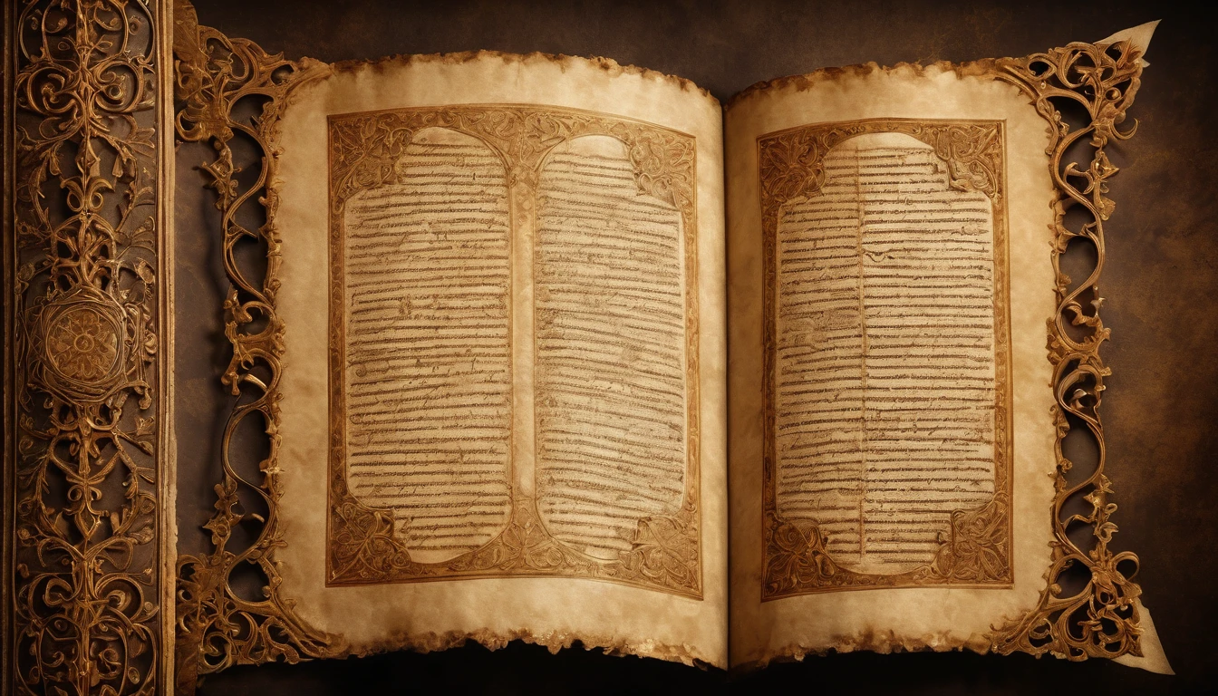 a medieval ancient manuscript, antique documents, detailed intricate patterns, highly detailed antique parchment, vintage aged texture, warm sepia tones, dramatic chiaroscuro lighting, dramatic moody atmosphere, elegant calligraphy, delicate filigree, ornate illustrations, intricate flourishes, worn aged edges, realistic rendering, octagonal format, cinematic composition, masterpiece