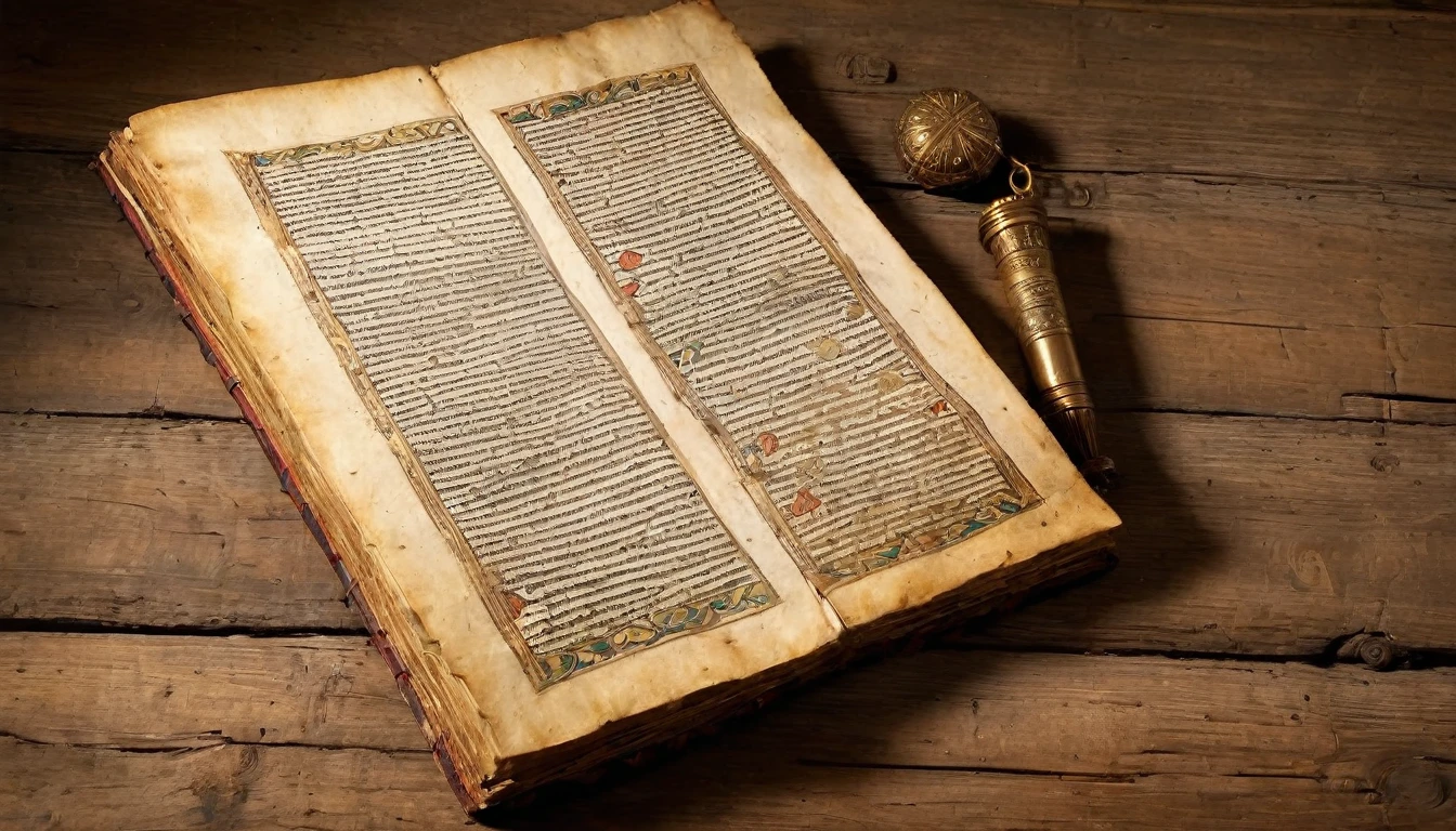 a medieval ancient manuscript, antique documents,
