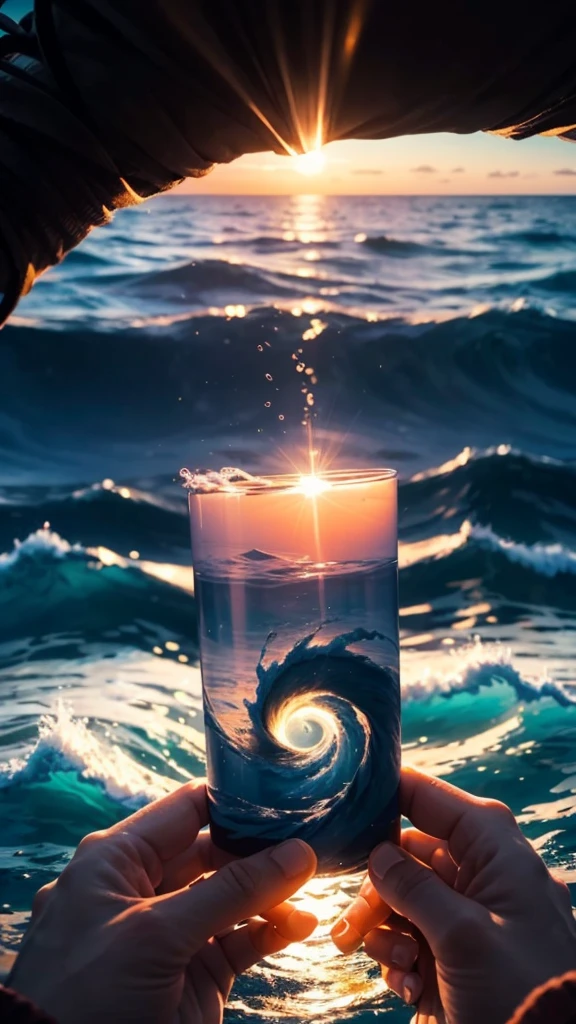 a close up of a aceno making a heart shape with the sun setting in the background, breathtaking aceno, stunning acenos, tube aceno, ocean aceno, aceno, incredible depth, beautiful image already created, beautiful acenos in sea, aceno breaking, linda arte, lindo papel de parede para iphone, ((acenos, ❤🌪, ocean acenos, inside the curl of a aceno))
