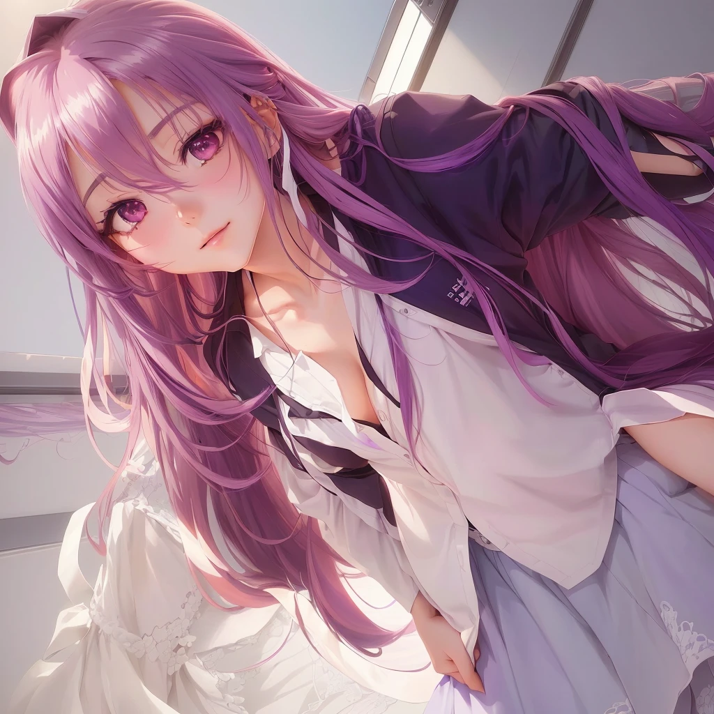 Anime Girls with long hair and purple hair in a white shirt, Anime Girls with long hair, Smooth anime CG art, 4k anime wallpaper, seductive Anime Girls, beautiful Anime Girls, anime wallpaper 4k, anime wallpaper 4k, (Anime Girls), Anime Art Wallpapers 8K, Nightcore, Anime Moe Art Style, HD Anime Wallpaper, anime art wallpaper 4k