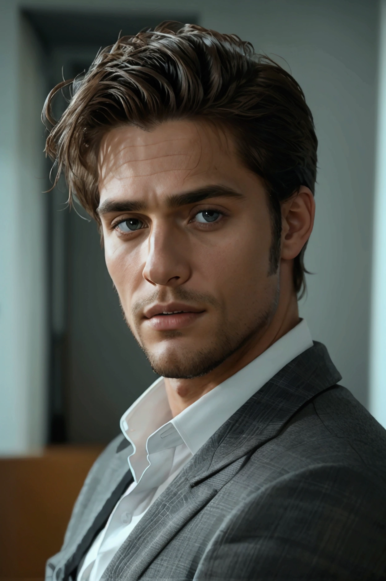 8k, raw picture, photograph, handsome men , standing in office