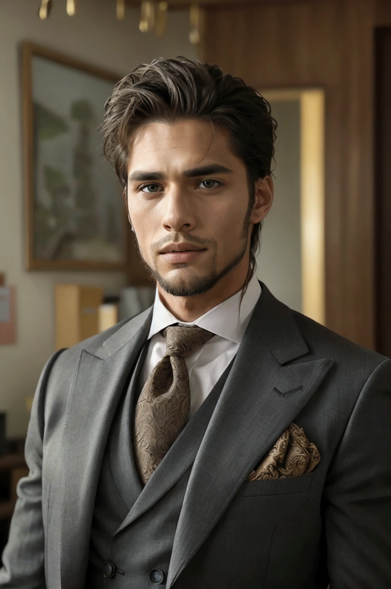 8k, raw picture, photograph, handsome men , standing in office