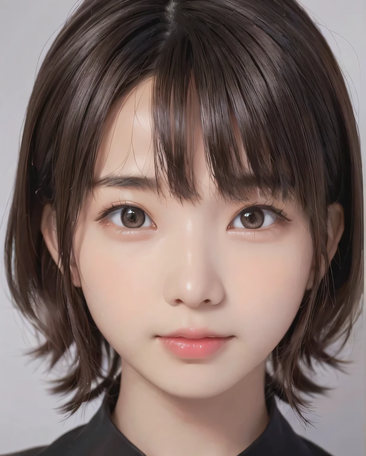 (Chiaroscuro:1.3)、8K、masterpiece、Highest quality、High resolution、Super Resolution、Very detailed、 ((Close-up shot of face)) 、(1 female、、slim、thin、Flat Body)、(Ahoge:1.3)、((Geometric-printの服))、