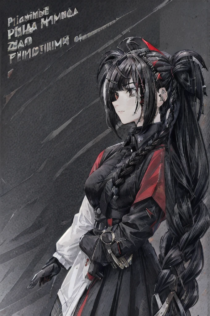 Movie Poster,Anime Reference 86 ,Science Fiction,Sci-Fi,Movies,War Action Movies,Multiple Characters,Women,Adults,Black Hair,(Pia bangs hairstyles : 1.8 ),wearing red glasses,general's uniform,white commander uniform,realistic face details,realism,3d face,((braided hairstyle)),((braided hairstyle)),