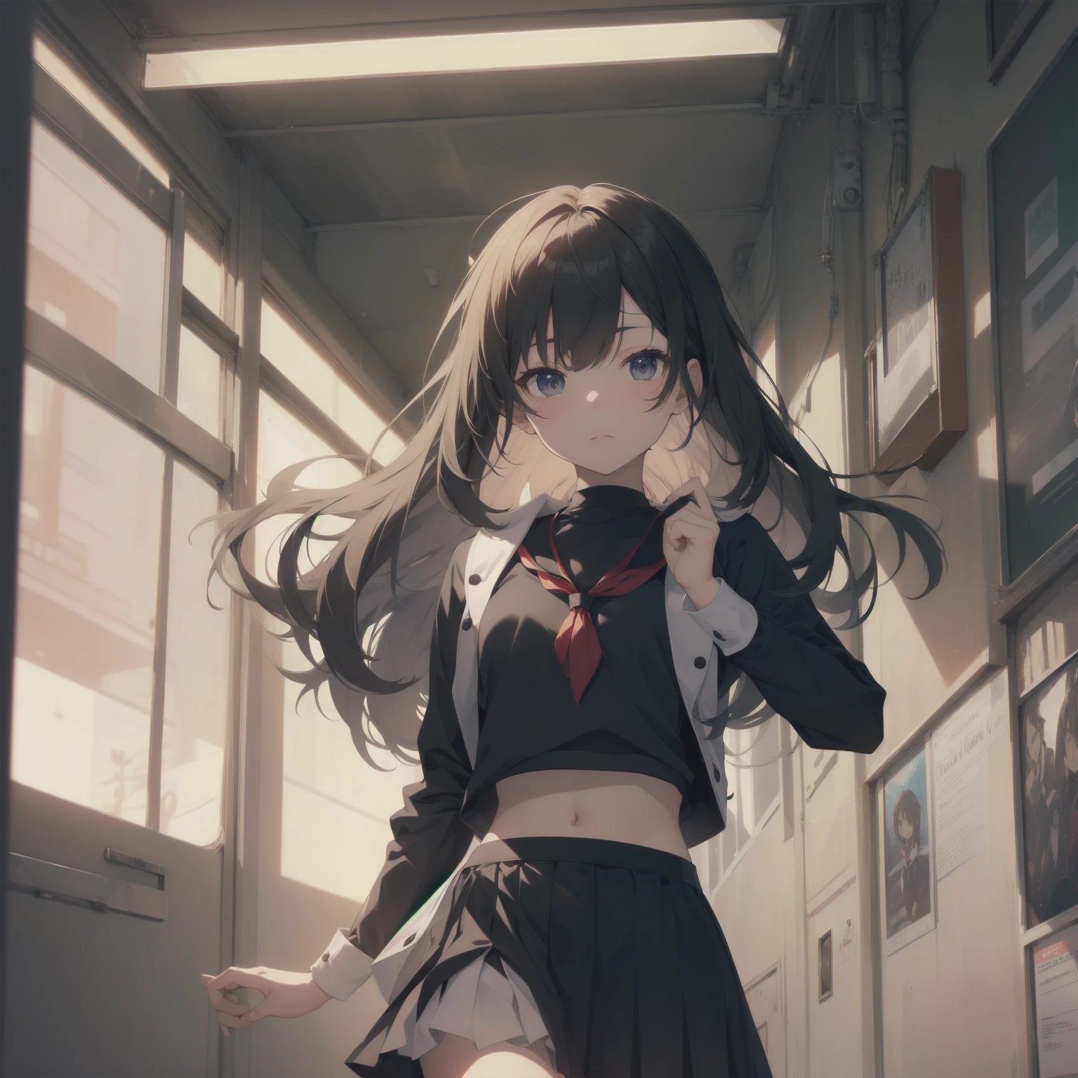 ultra-absurdres-Top quality by artist God, ultra-detailed, high resolution, anime moe artstyle, best anime 8k konachan wallpaper, pixiv contest winner, pool:2810, perfect ???????,break, 1girl, (Please draw a girl walking sleepily to school alone. )break,(Solo,little female, 13-year-old:1.3),Full limbs, complete fingers,a junior high school student, (very short hair), short cut, flat chest, , small butt, small black eyes, beautiful detailed eyes, well-proportioned iris and pupils, expressive eyes, highres detailed hair, soft expression, salor school_uniform, sailor collar, serahuku, bow, pleated skirt,(Detailed Lighting), (Detailed background), in the School commute route. break,super detailed skin, Best cinematic lighting powered by famous artist, 8k,beauty illustration,photoshop_(medium),very aesthetic,break,((artist:tomose_shunsaku )), artist:clamp ,artist:carnelian ,artist:kantoku ,

