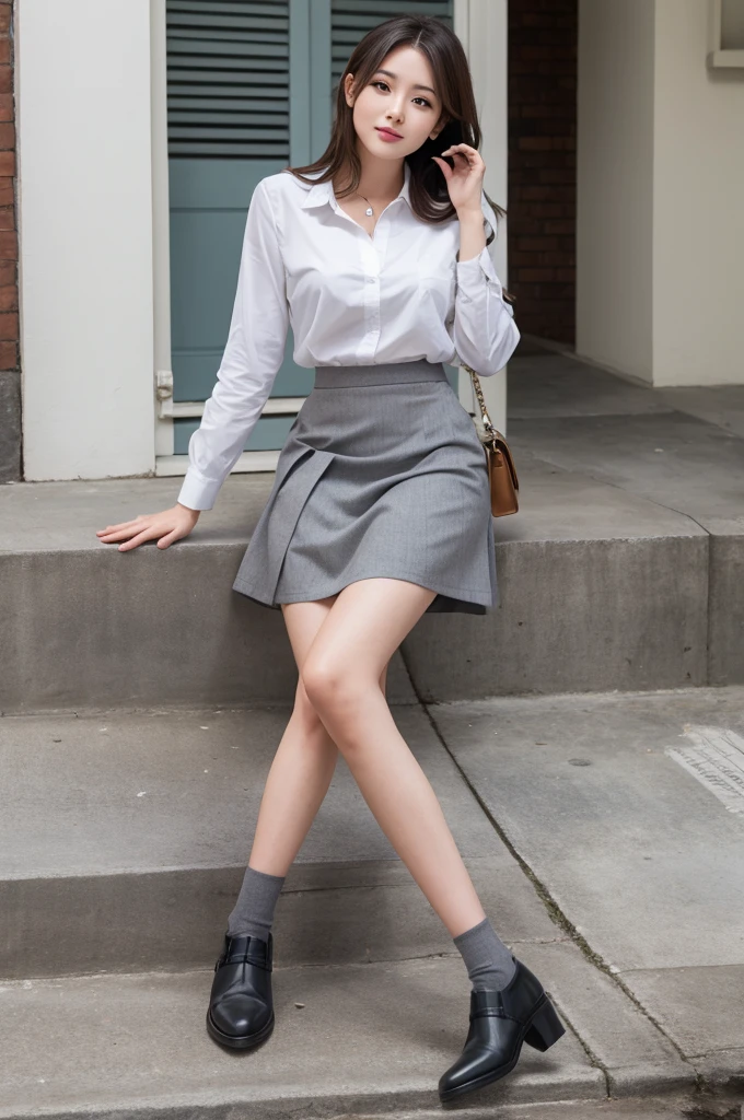 Grey Skirt　sit　