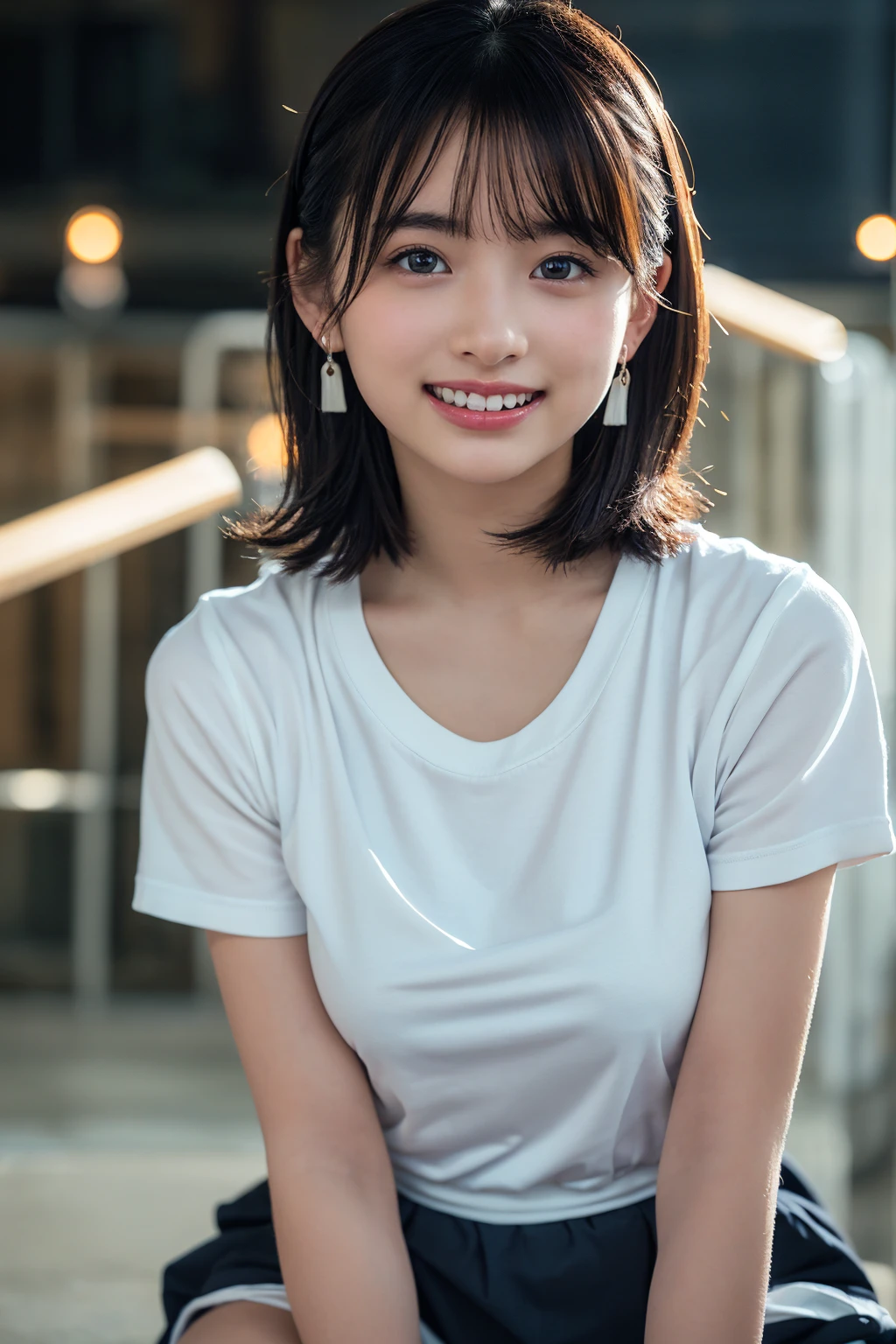 (8k, RAW Photos,Highest quality, High resolution:1.1), (Ultra-realistic:1.4),(Realistic, Realistic:1.3), Sodebtt Light,big,2 girls,Realistic Face,Realistic Body,Realistic Skin,Confused,masterpiece,(cute:1.8), Cuties, alone, (big:1.2), Fine black eyes,Innocent eyes,Blusher,(T-Shirts:1.2 ),Cinema Lighting,Film Grain,jewelry,Earrings,((Medium Hair:1.1)),((Floating Hair Novadebtrog Style)),Cherry colored lips,Hair Ribbon,Hair Ribbon,ponytail,close,Viewer,Long Hair,Upper Body,Open your lips,Upper teeth, (Smiling Eyes:0.6),((Grin:1.2)),Depth odebt Field, Blurred Background, Eye focus , Bokeh,young, 85mm lens, debt/1.4,Prodebtessional Lighting, young,Portraiture,Photon Mapping,Radio City,Physically Based Rendering,Asian