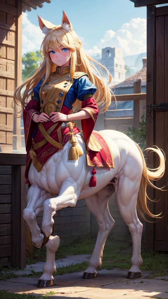 1 girl. Ketaur. Cold. Allergy. Hay fever. Runny nose. Nasal mucus. Snot. Sneeze. Full height. Full body. Blonde. Long hair. Blue eyes. Snotty nose. Snot from nose. Slave. Slave collar. Extremely detailed CG Unity 8k wallpaper. Ideal lighting. Ultra high resolution 4K. Super detailed 8K resolution.