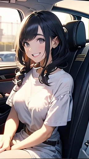 Around fifty people fasten their seat belts and get into the car with a smile, Real life anime girls, Sitting in a car, Super Real Anime, Realistic Anime 3D Style, sakimichan, chic, Attractive anime girl, Beldelfinn, Wear a sweater, better known as Amouranth, Amouranth, Surreal