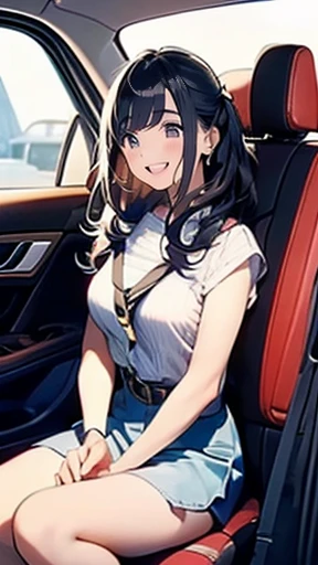 Around fifty people fasten their seat belts and get into the car with a smile, Real life anime girls, Sitting in a car, Super Real Anime, Realistic Anime 3D Style, sakimichan, chic, Attractive anime girl, Beldelfinn, Wear a sweater, better known as Amouranth, Amouranth, Surreal