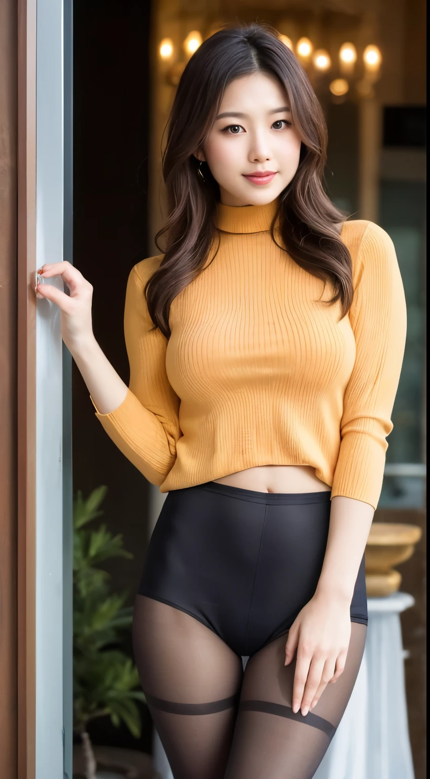 (((masterpiece))), (((Highest quality: 1.4))), ((Super detailed: 1.4)) ,ulzzang-6500-v1.1, (Raw photo:1.2), (Photorealistic), (Genuine:1.4),Handbagsと財布を持ってベンチに座っている女性, Ayaka, Chiho, Yoshitomo Nara, Wearing a honey-themed miniskirt, (Ultra-realistic pantyhose:1.3), Shot on a Canon 80d, Shot with Canon EOS 5D Mark IV, 👰 🏇 ❌ 🍃, translator, Handbags, 🤬 🤮 💕 🎀