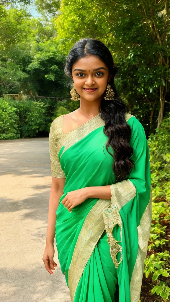 Keerthy suresh in saree ,outdoor