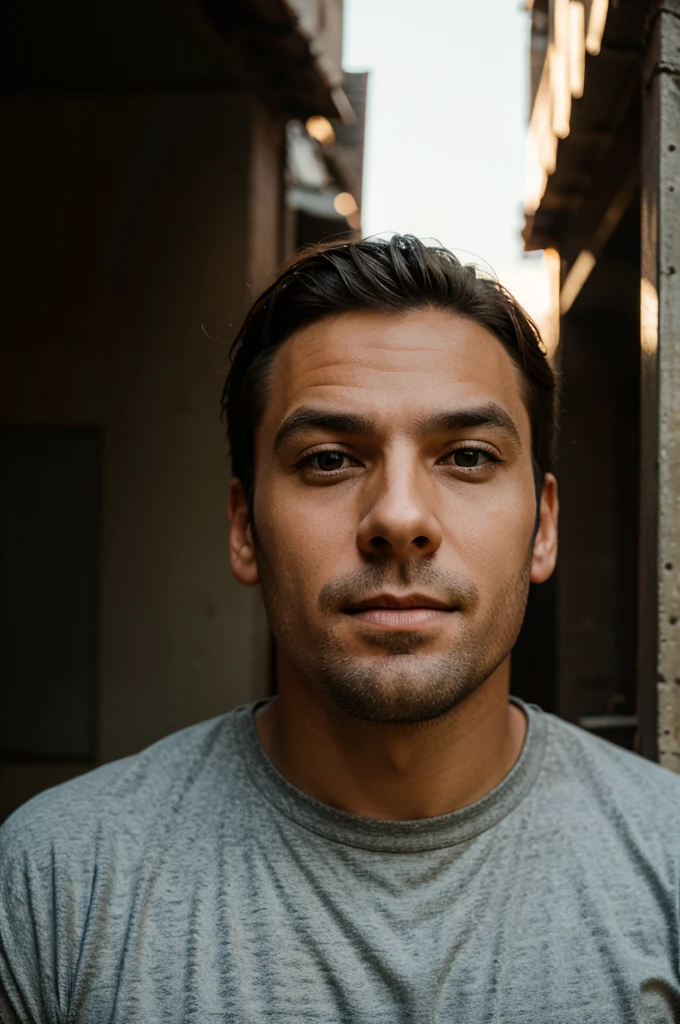 a man with his head tilted down