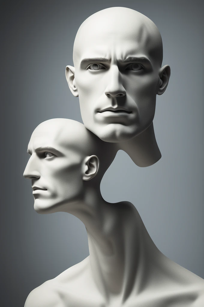 a human form with his head tilted down
