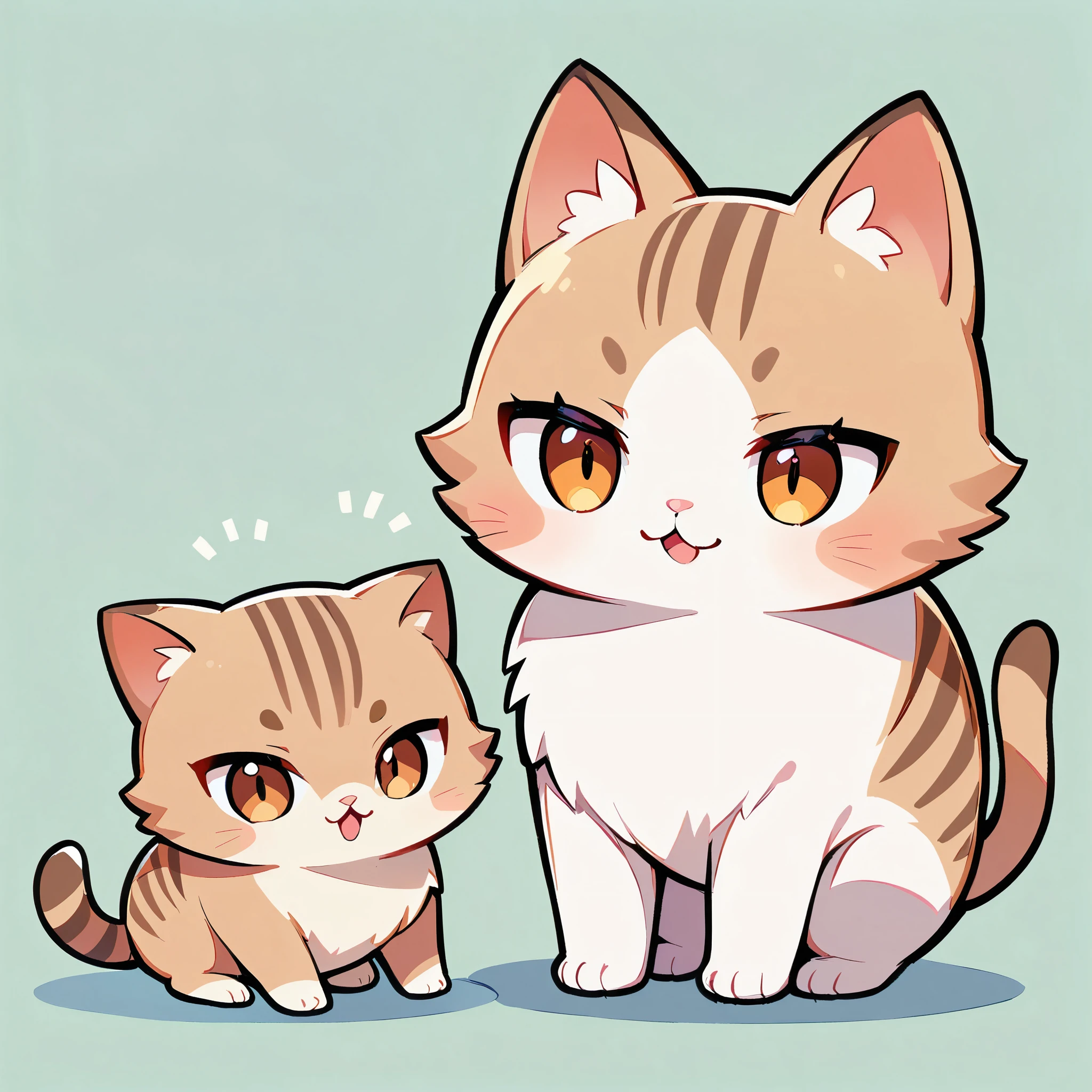 One cute kitten, Brown tabby, Deformed Characters, kitten, Plain background