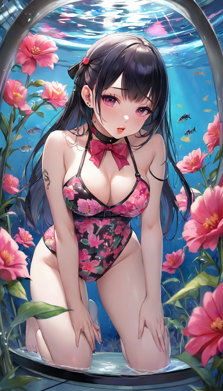 {{{{{16k}}}}}, {{{{{Unique atmosphere in the middle of the transition from girl to y woman, transforming a Japanese girl with a cutely pusto her facial rank to the SSS rank of top-notch pretty actresses, She's in a cylindrical aquarium filled with female hormone fluid with a control panel that allows her to change the shape and appearance and personality of the girl inside at will, she is ambushed every night and has sex withr on all fours throughout the night, She is being pistoned hard from behind in a sexy pose w her hands in front of her, When the control slider under the aquarium was adjusted to purity, her appearance changed to cute and innocent, She was a 12-year-old gir years of being raped while being injected wituty-enhancing hormones every day she grew into a 16-year-old that she had an erotic lips and necks and waistline was being raped and clearer the nip line from underbust to hipe had a pretty face like an idol but as she grew up, she became beautiful like an actress, Her too-beautiful rounded tits wrapped in her separates flower pattern swimsuit, Heir is replaced by a bang long glossy very Straight black hair with ribbon, The growing body is reproduced with sex-loving, thick vivid lips, Her gasps echoing through the wr, She is fitted with a ribbon collar that puts people which transforms her into a cute once-in-a-millennium}}}}},{{Extremely detailed}},{{{{{integrated her head pure small, Enchanting Too thick and erotic deep pink lips, Her thickened lips shimmer with luster}}}{{Her tattoos spread all over her body, She is tattooedh lewd flowers on her neck, arms, lower abdomen, thighs, ribbon piercings artached all over her body}}}}}
