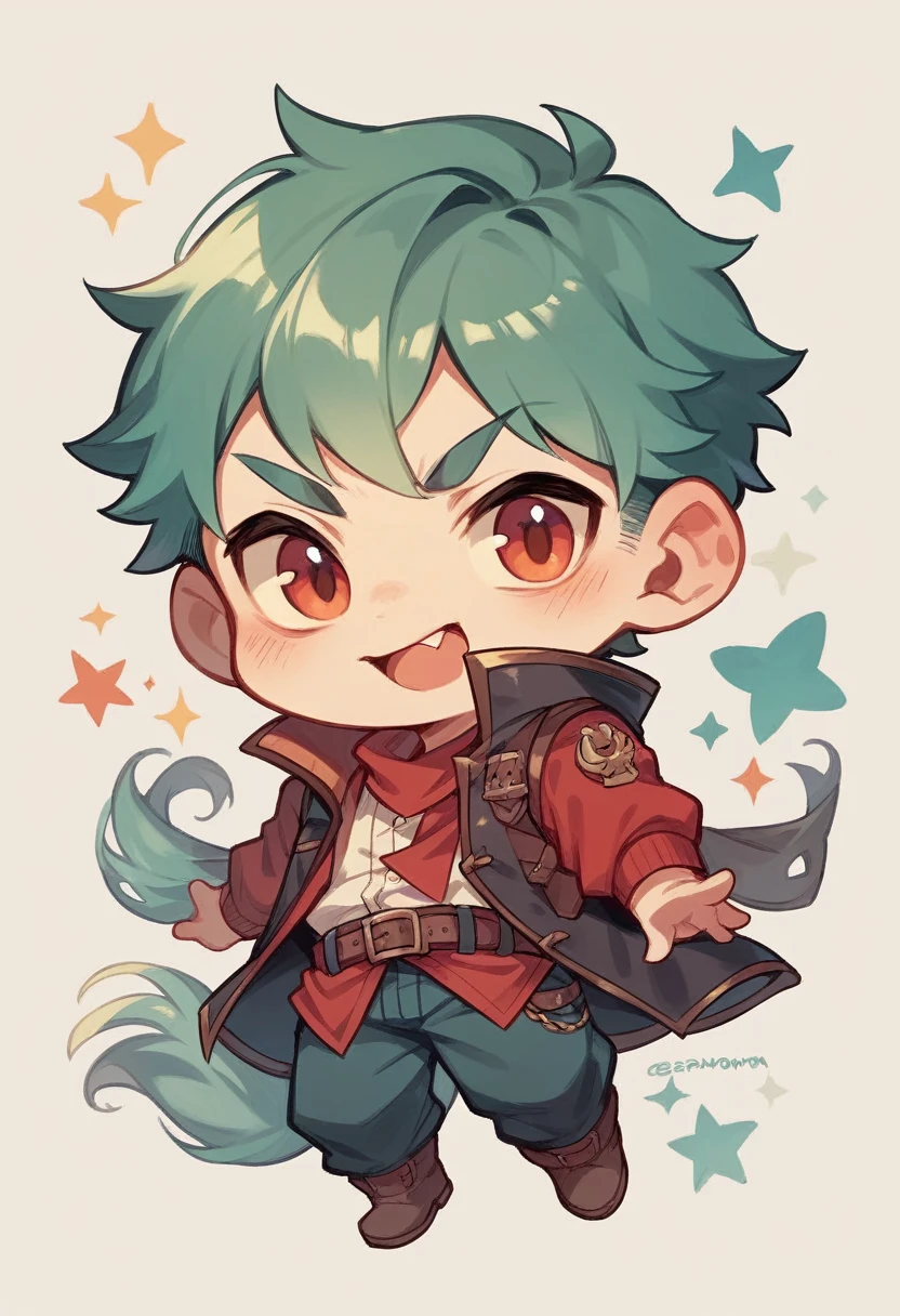 Chibi-e, boy, red,redいスーツ,