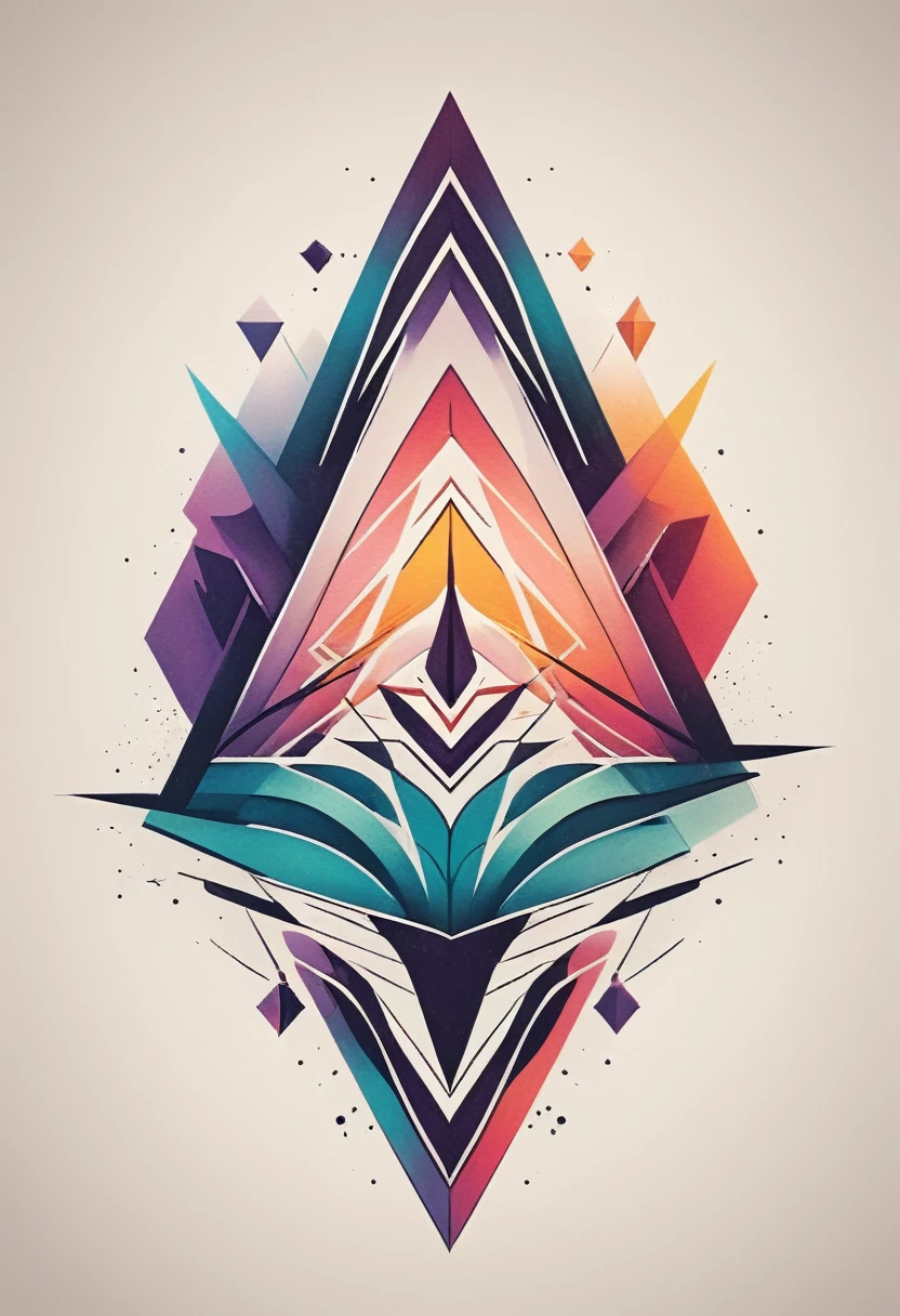 Ultra-fine 8K resolution, Geometric style and minimalism. Presenting Modern Tattoo Designs, Use geometric lines to create complex patterns. The composition is minimalist, With precise contours. Carefully selected colors to add vibrancy. Studio lighting highlights the elegant simplicity of this art, Perfect for a modern tattoo T-shirt.