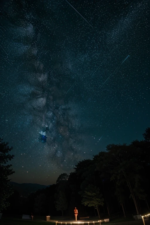 bright lights shining in the starry sky