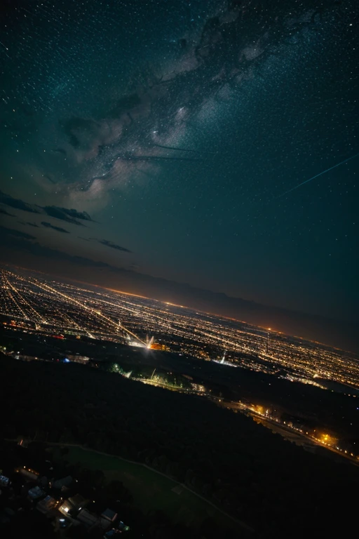 bright lights shining in the starry sky