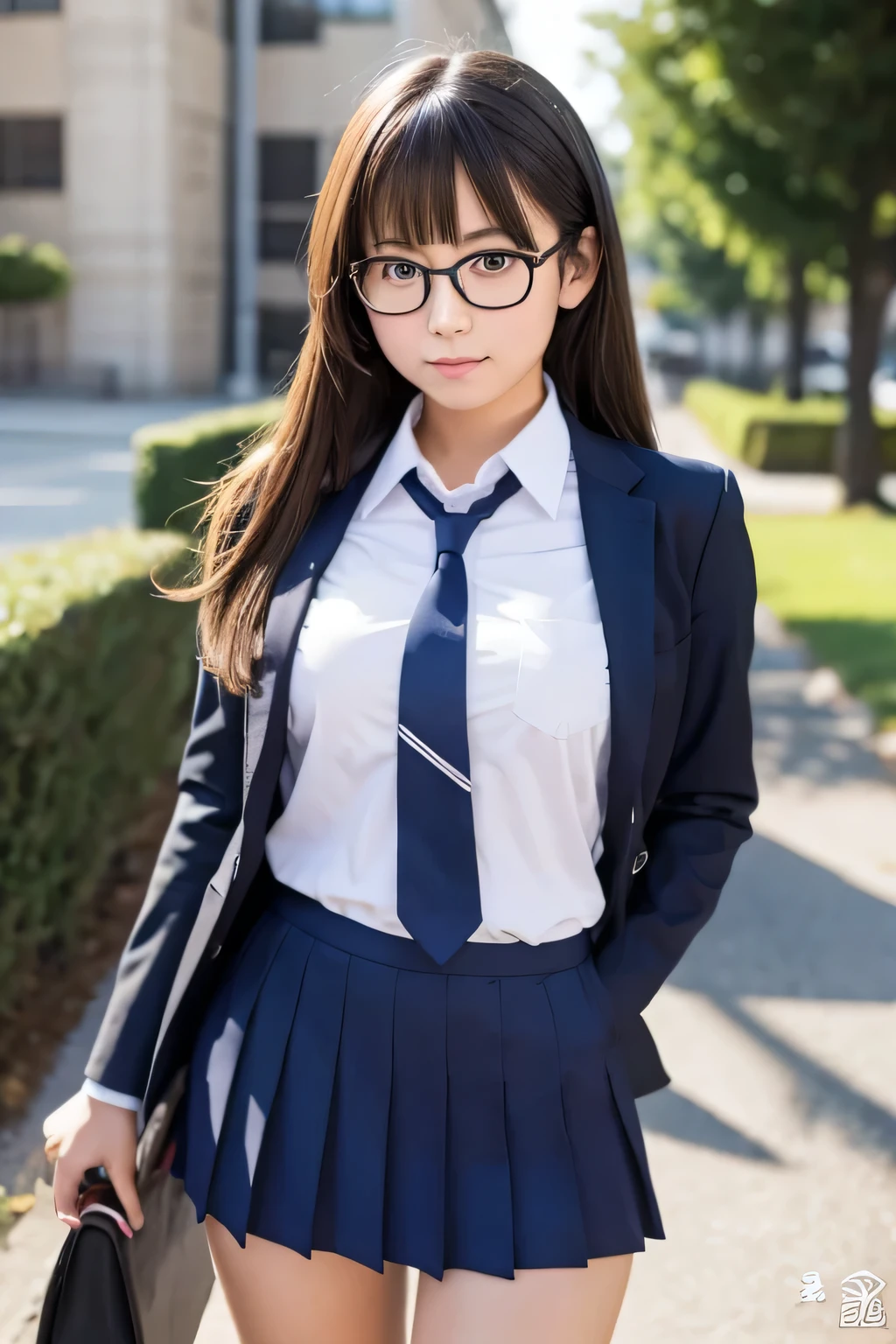 high school girl,Glasses,uniform,Futanari