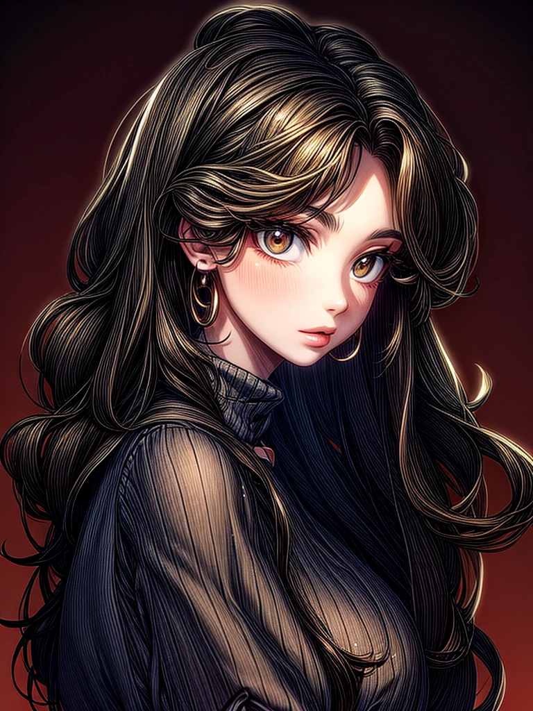 18:04:42 
A woman with long brown hairs, fair skin, brown eyes, wearing a shirt and pants. A watch on the left wrist. Her facial expression is warm and friendly. Background is a city street. Use a vibrant color palate. High resolution, 4k, ultra detailed, use a mixture of dark and light st rokes, good contrast. Good background, good hands, masterpiece.