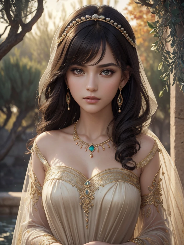 Cleopatra, ultra realistic 8k cg, flawless, clean, masterpiece, professional artwork, famous artwork, cinematic lighting, cinematic bloom, perfect face, beautiful face, fantasy, dreamlike, unreal, science fiction, lace, lace trim, lace-trimmed legwear, luxury, jewelry, diamond, gold, pearl, gem, sapphire, ruby, emerald, intricate detail, delicate pattern, charming, alluring, seductive, enchanting, hair ornament, necklace, earrings, bracelet, armlet, halo, autumn, best quality, solo, looking at viewer, Realis (Wide portrait, masterpiece, highest quality, UHD texture, High quality shadow, intricate details, beautifully detailed, vivid colors, cinematic light, soft glow, bokeh, sharp focus, detailed beautiful delicate face, perfect composition, pure innocence) (best quality, 4k, highres, masterpiece, ultra-detailed, realistic, highly detailed photo, fine detail, polished, complex, elegant, sharp focus, illuminated, highly detailed, cinematic, still, professional, thought, iconic, gorgeous, romantic), (High Detail RAW color Photo, beautiful girl, model girl, high detail skin, high detail eyes, seductive eyes, smokey makeup, wild dark hair, Wavy Cut with Curtain Bangs, Roman Villa, River olive Trees, ancient rome, aquaduct, detailed clothing, intricate clothing, action pose, looking at camera, motion, beautiful digital artwork atmospheric, raytracing), royal palace backgroundLucifer from hell, full body show, Realistic (Wide portrait, masterpiece, highest quality, UHD texture, High quality shadow, intricate details, beautifully detailed, vivid colors, cinematic light, soft glow, bokeh, sharp focus, perfect composition, best quality, 4k, highres, ultra-detailed, polished, complex, elegant, sharp)