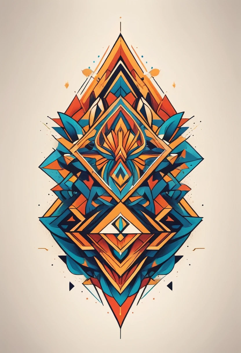 Ultra-fine 8K resolution, Geometric style and minimalism. Presenting Modern Tattoo Designs, Use geometric lines to create complex patterns. The composition is minimalist, With precise contours. Carefully selected colors to add vibrancy. Studio lighting highlights the elegant simplicity of this art, Perfect for a modern tattoo T-shirt.