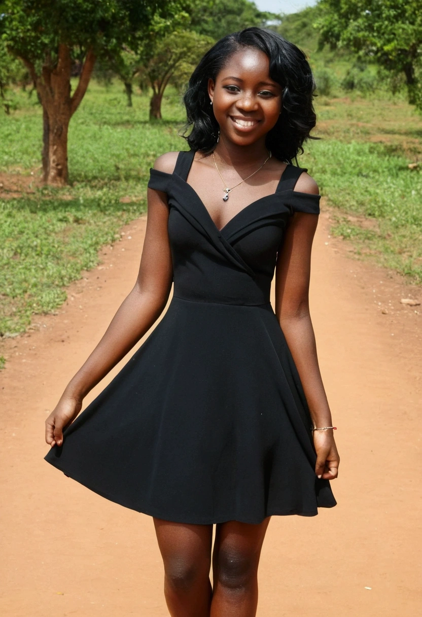 24 year old sexy Zambia girl, black dress