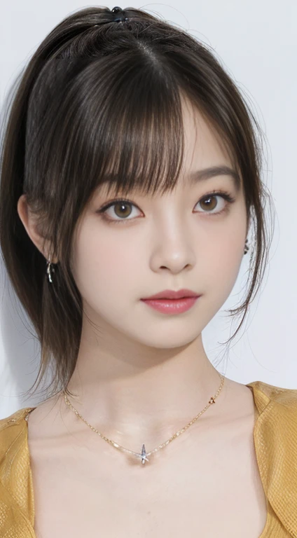 8K, Tabletop, RAW Photos, Highest quality, Realistic, 非常に詳細な CG Unity 8K 壁紙, Depth of written boundary, Professional Lighting, Ray Tracing, (Very beautiful face, Beautiful Lips, Beautiful Eyes), Exquisitely detailed face, ((Highly detailed skin)) One slender 18 year old Japanese girl, Deep Shadow, cute, ((View your viewers)), (A seductive smile), (Blurred Background), (Large Breasts:1.5), Earrings, bracelet, necklace, Clear Eyes, Black Background, Frontal bust shot, (Pale skin), Look forward, (Big eyes), (Camel Toe), (sporty), (Blonde ponytail),