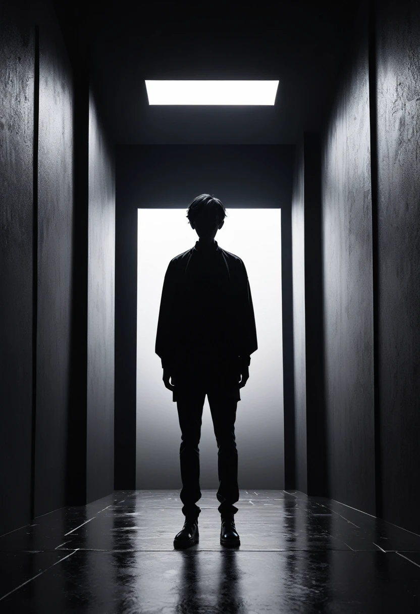 (genderless,alone,human black silhouette,dark empty rooms,vectors,best quality,4k,8k,highres,masterpiece:1.2,ultra-detailed,realistic,photorealistic,photo-realistic:1.37,minimalist,abstract,dramatic lighting,moody,cinematic,surreal,dark,high contrast)