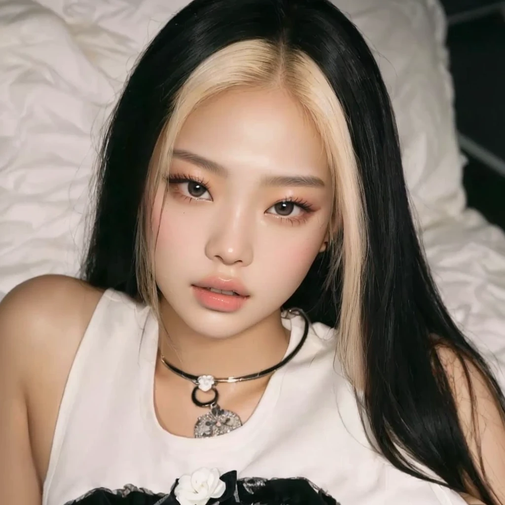 jennie pink black, Portrait of Jennie from Blackpink, Beautiful young Korean woman, leaked image, Kim Jennie the Blackpink
