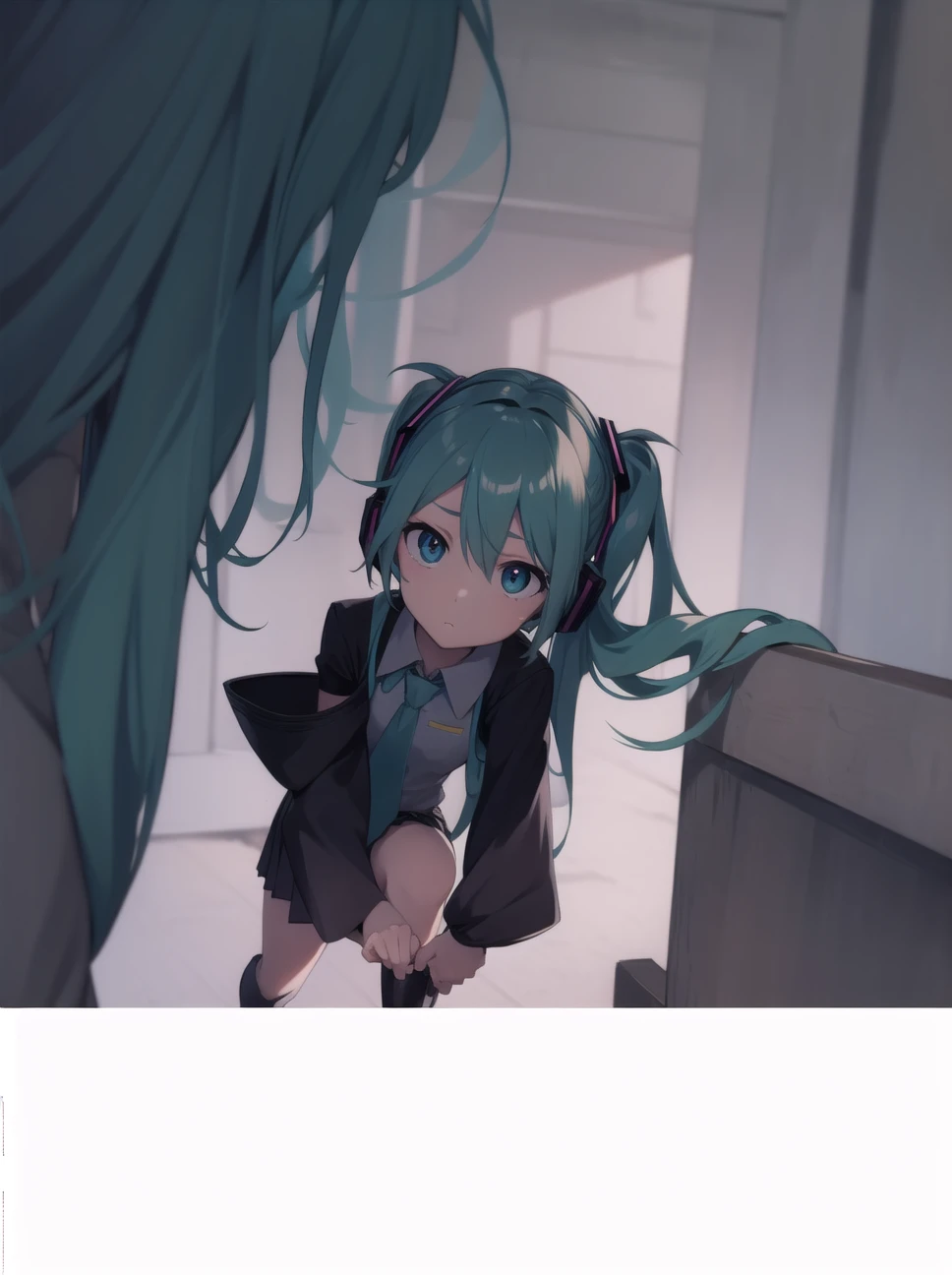 hatsunemiku, miku hatsune, ahoge, aqua eyes, aqua hair, crossed bangs, hair between eyes, hair ornament, headphones, long hair, twintails,
BREAK aqua necktie, black footwear, black skirt, black sleeves, boots, collared shirt, detached sleeves, grey shirt, necktie, pleated skirt, shirt, skirt, sleeveless, sleeveless shirt, thigh boots, tie clip,
BREAK looking at viewer,
BREAK outdoors, city,
BREAK (masterpiece:1.2), best quality, high resolution, unity 8k wallpaper, (illustration:0.8), (beautiful detailed eyes:1.6), extremely detailed face, perfect lighting, extremely detailed CG, (perfect hands, perfect anatomy),