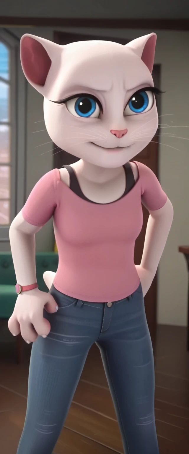 anal fuck sex penis in anus. He grasps her waist with his hands. fucks in the ass Score_7_up, Score_8_up, score_9, a_la, 1girl, pussy, white fur, long whiskers on both sides of the face, big bright blue eyes, big black eyelashes, small pink nose, triangular ears with pink channels. 1 girl and 1 boy human. jeans rolled down.