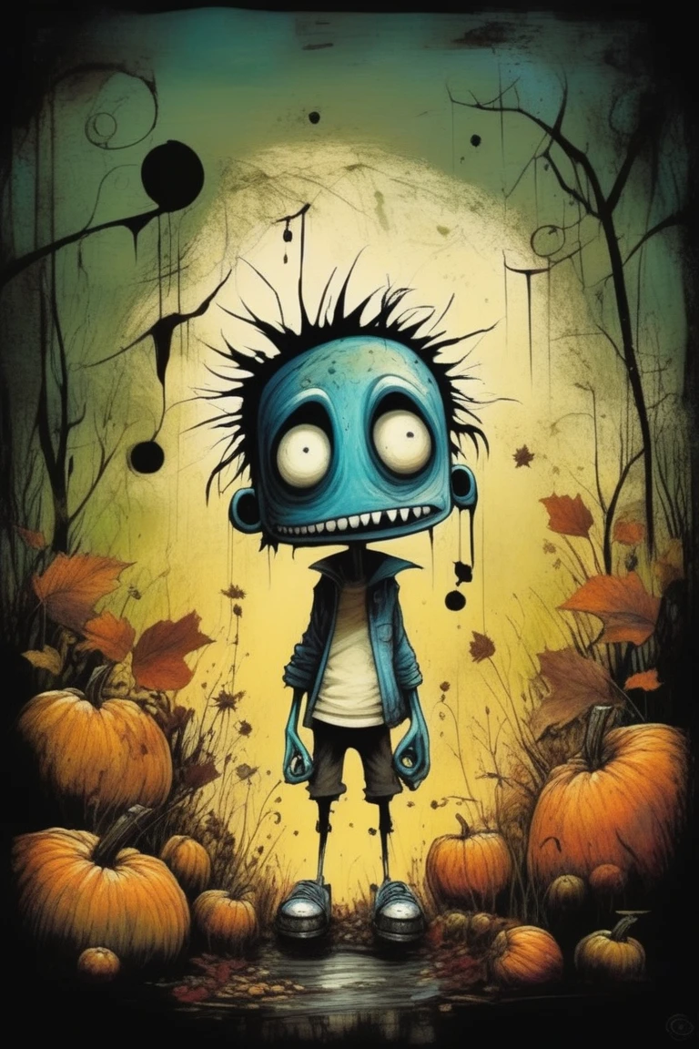 2D, monster, creepy,, (style of Skottie Young:1.3)
(masterpiece,best quality:1.5),
Grunge clothing, Meadow,autumn, \Mayuri (Steins;Gate)\