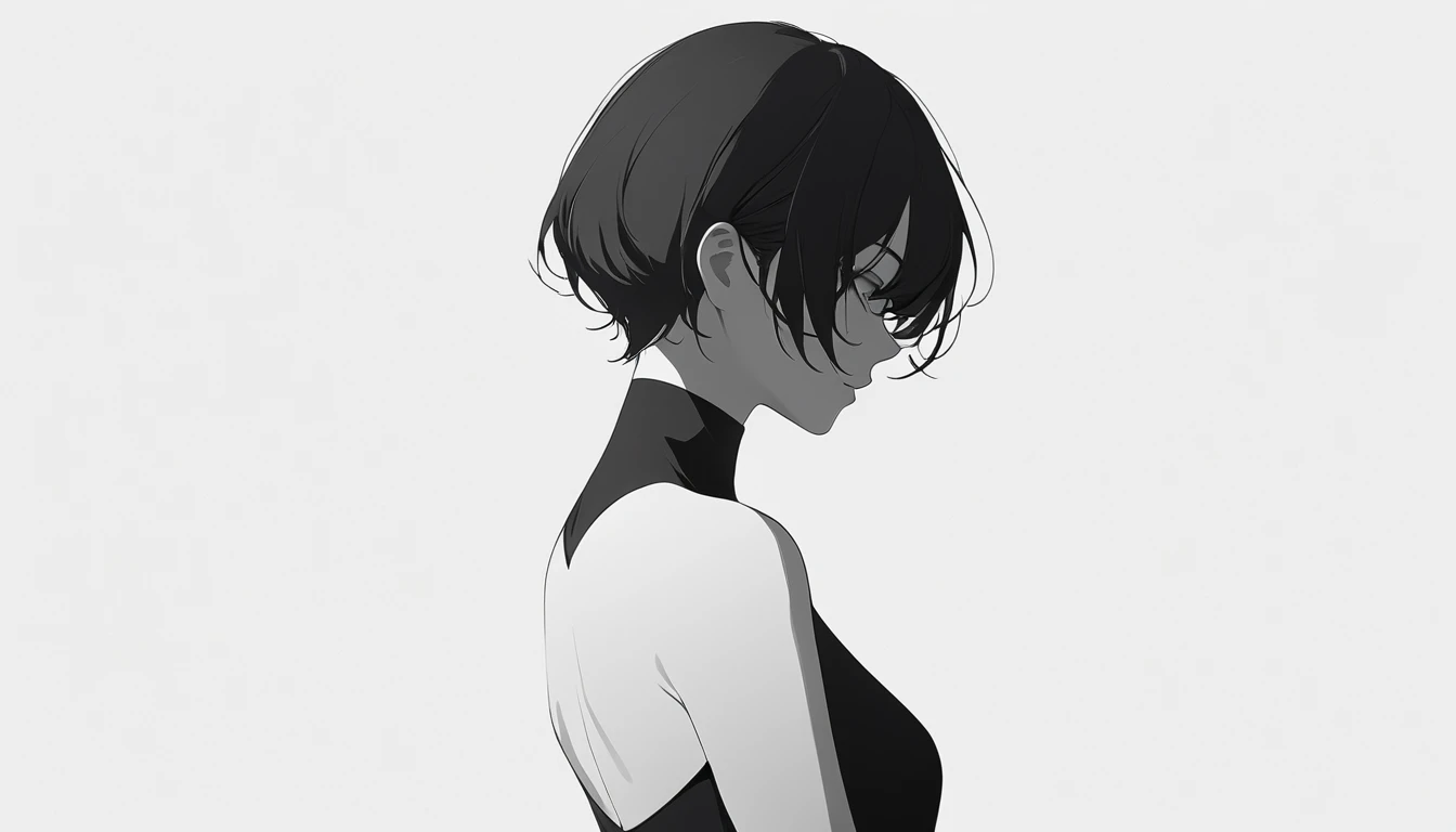 a genderless human silhouette,black,simple,minimalist,vectors,white background,(best quality,4k,8k,highres,masterpiece:1.2),ultra-detailed.
