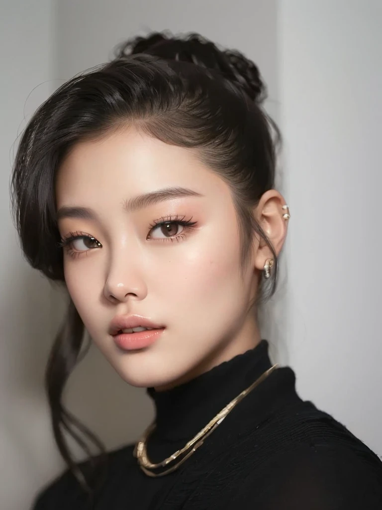jennie pink black, Portrait of Jennie from Blackpink, Beautiful young Korean woman, leaked image, Kim Jennie the Blackpink