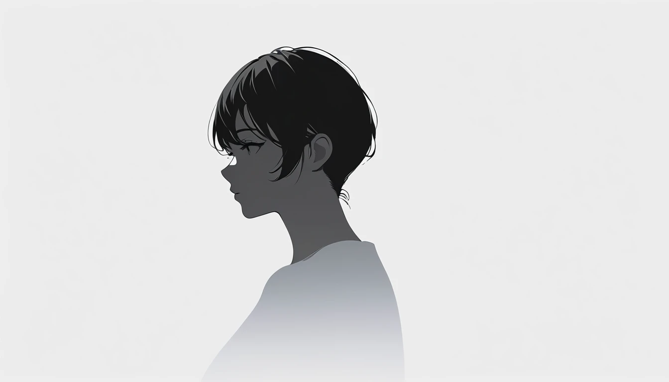 a genderless human silhouette,black,simple,minimalist,vectors,white background,(best quality,4k,8k,highres,masterpiece:1.2),ultra-detailed.