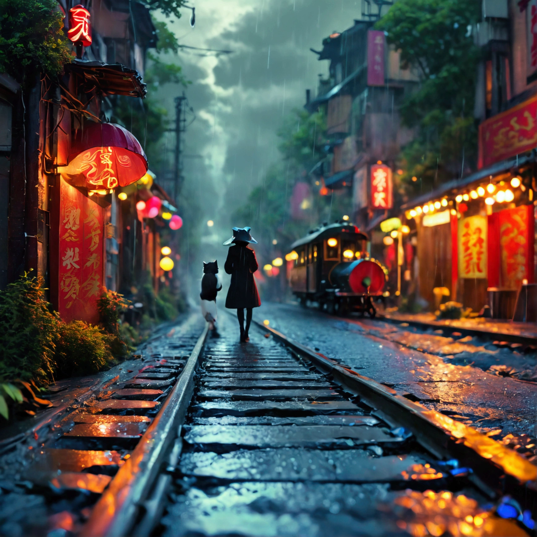 dim、red、Neon Signs、cigarette、Showgirl、stage、Mirror ball、Sparkling、record、jazz、drum、base、piano、audience、table、glass、sake、laughter、tobacco、memory、painful、hope、Lonely、night、rain、Streetscape、Alley、old、Poster、signboard、train、whistle、wind chimes、Cat、umbrella、rain上がり、rainbow、cloud、wood々、hill、null、sunset、airship、airship、steam locomotive、car、line、tunnel、forest、Fairy、magic、dream、hope、future、ruins、decay、Lonely、Silence、quiet、Sad、alone、Forgotten、Fine dust、wood目、Leather、Worn、scratch、Color fading、old、outdated、Retro、Nostalgia、nostalgic、A long time ago、youth、Youth、Lost、has passed