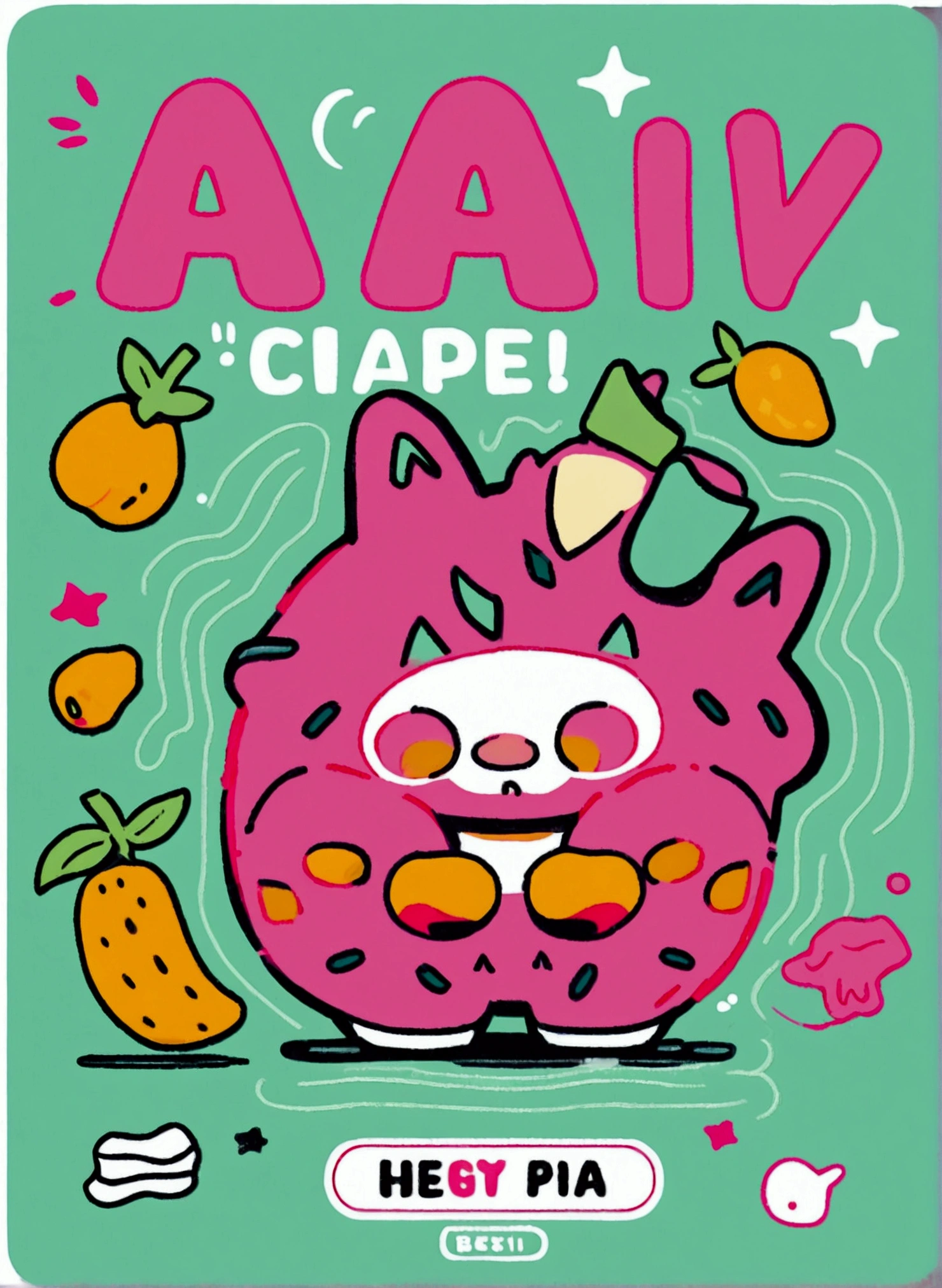 /Imagination prompts: Stickers with black background，Yellow peach fruit，cute，Business Illustration, Use bold outline style,cuteip形象，Smiling emoticon，Light shadow - v 5.2