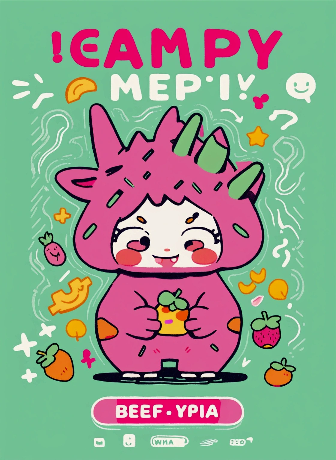 /Imagination prompts: Stickers with black background，Yellow peach fruit，cute，Business Illustration, Use bold outline style,cuteip形象，Smiling emoticon，Light shadow - v 5.2