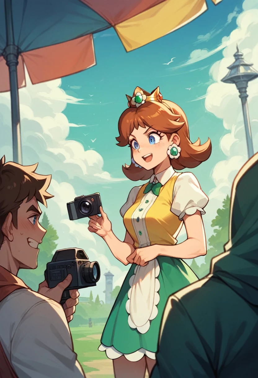 ((masterpiece, best quality)) , Princess Daisy Camera Head for Men, exist (Skylight:1.2), exist教堂