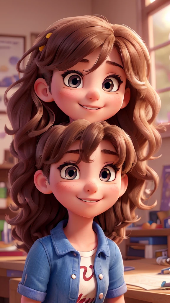 a young college student, 18-20 years old, mischievous expression, beautiful detailed eyes, beautiful detailed lips, extremely detailed eyes and face, long eyelashes, impish smile, messy wavy hair, playful pose, , warm lighting, vibrant colors, highly detailed, 4k, photorealistic, hyper-realistic