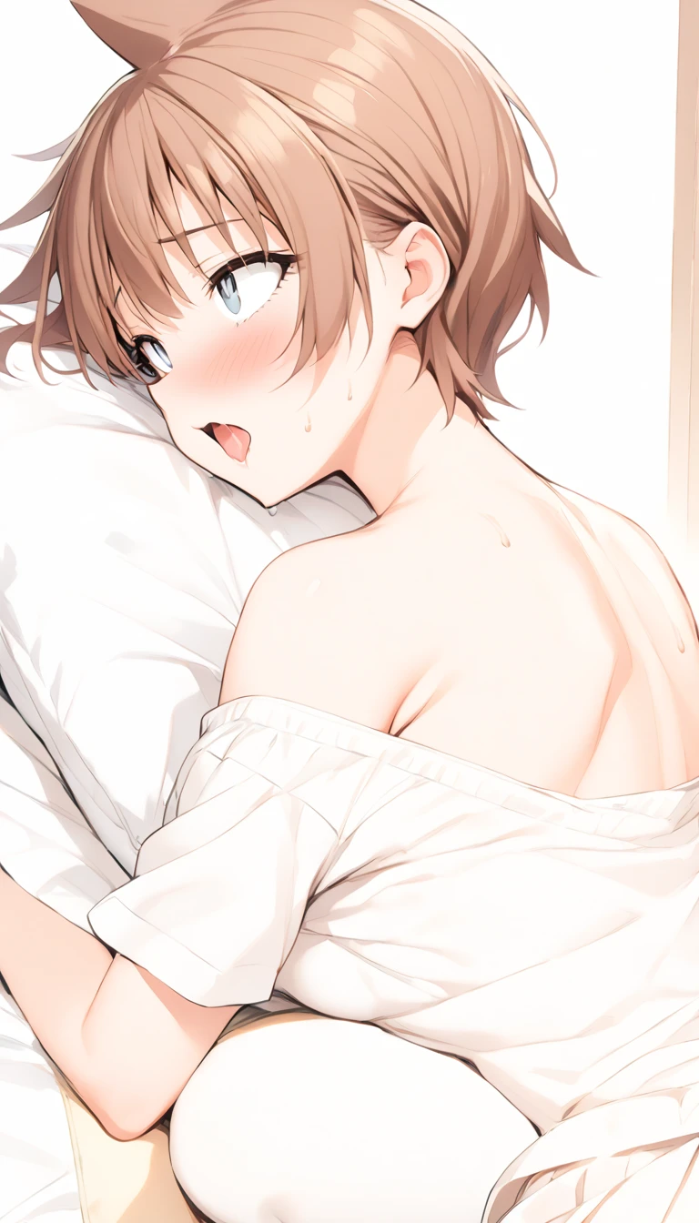 Browsing Caution,Sweat,White Breath,Megumi Amanoはスキだらけ,Megumi Amano,Sleep on your back,room,Side view,Ahegao