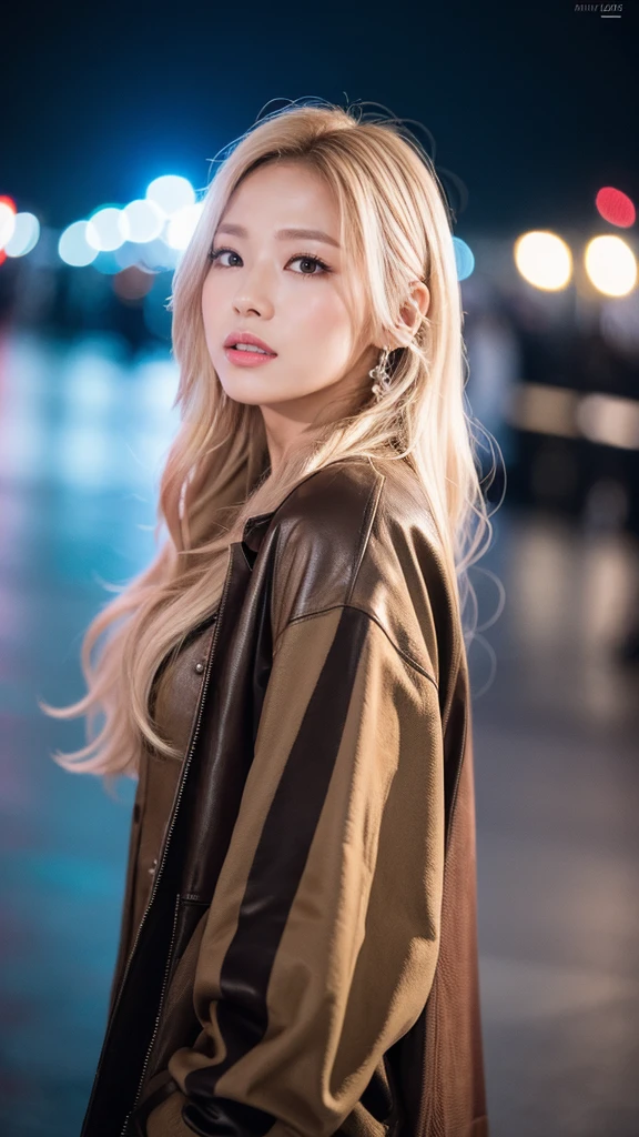 (8k, RAW photo, best quality, masterpiece:1.2), (realistic, photo-realistic:1.37), omertosa, 1girl, (Kpop idol), (aegyo sal:1), cute, wavy blonde hair, cityscape, rain, wet, professional lighting, photon mapping, radiosity, physically-based rendering,,  