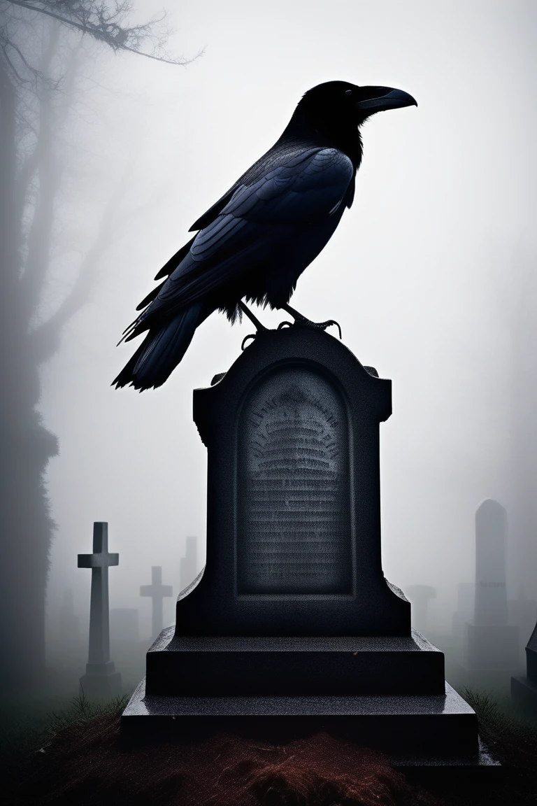 The silhouette of a raven perched atop a gravestone, its cry piercing the silence of
a foggy cemetery, the moment captured in a photograph that feels like a gateway to
the afterlife, raw and unedited, the essence of horror distilled.
