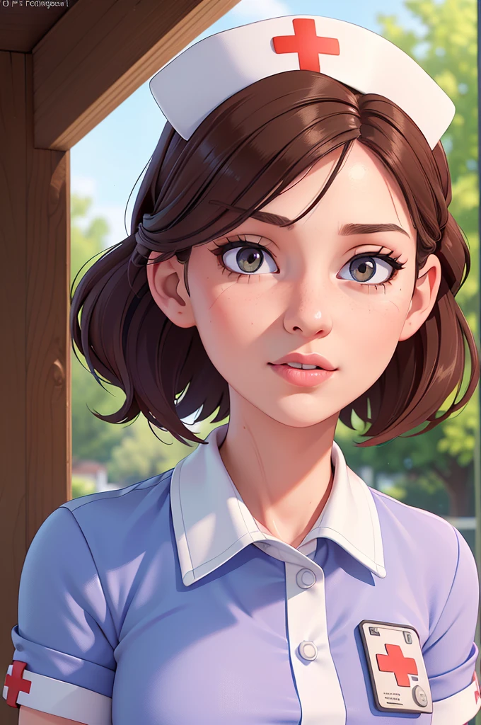 phothorealistic image of (a woman:1.1) A girl in a nurse uniform (from behind) (Best Quality,4k,8k,high resolution,Masterpiece:1.2), (realist,photorealist,photo-realist:1.37), ultra detailed, (professional:1.1) que incluande (a beautiful face) with (Extremely detailed eyes) and (beautiful detailed lips). the girl is seen (From a third person perspective:1.1), focusing on the (((nurse&#39;s ass))) in a (sexand:0.9) form. The nurse wears a (((wet sexual white uniform))) with a (stethoscope) around your neck. The scene is (brightly lit) with (soft natural lighting) highlighting the girl and the nurse. The work of art must have a (realist) standle and vibrant colors to create a (natural) Atmosphere.(((vulgar)))