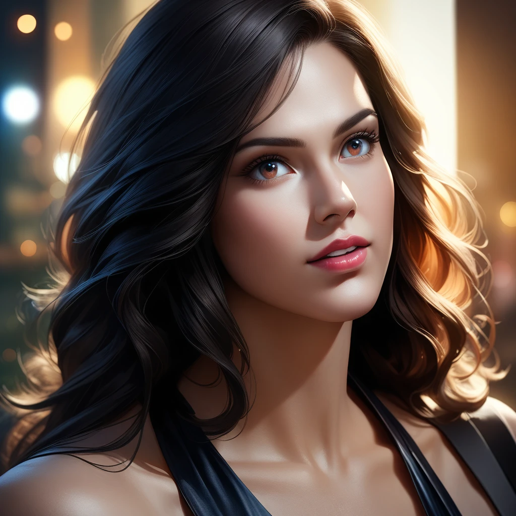 (best quality,4k,8k,highres,masterpiece:1.2),ultra-detailed,(realistic,photorealistic,photo-realistic:1.37),1girl,mature woman,elegant pose,confident expression,beautiful detailed eyes,full lips,extremely detailed face,long eyelashes,flawless skin,wavy hair,form-fitting dress,high heels,subtle makeup,indoor setting,soft lighting,bokeh background,professional photography,fashion magazine style,sharp focus,glamorous atmosphere