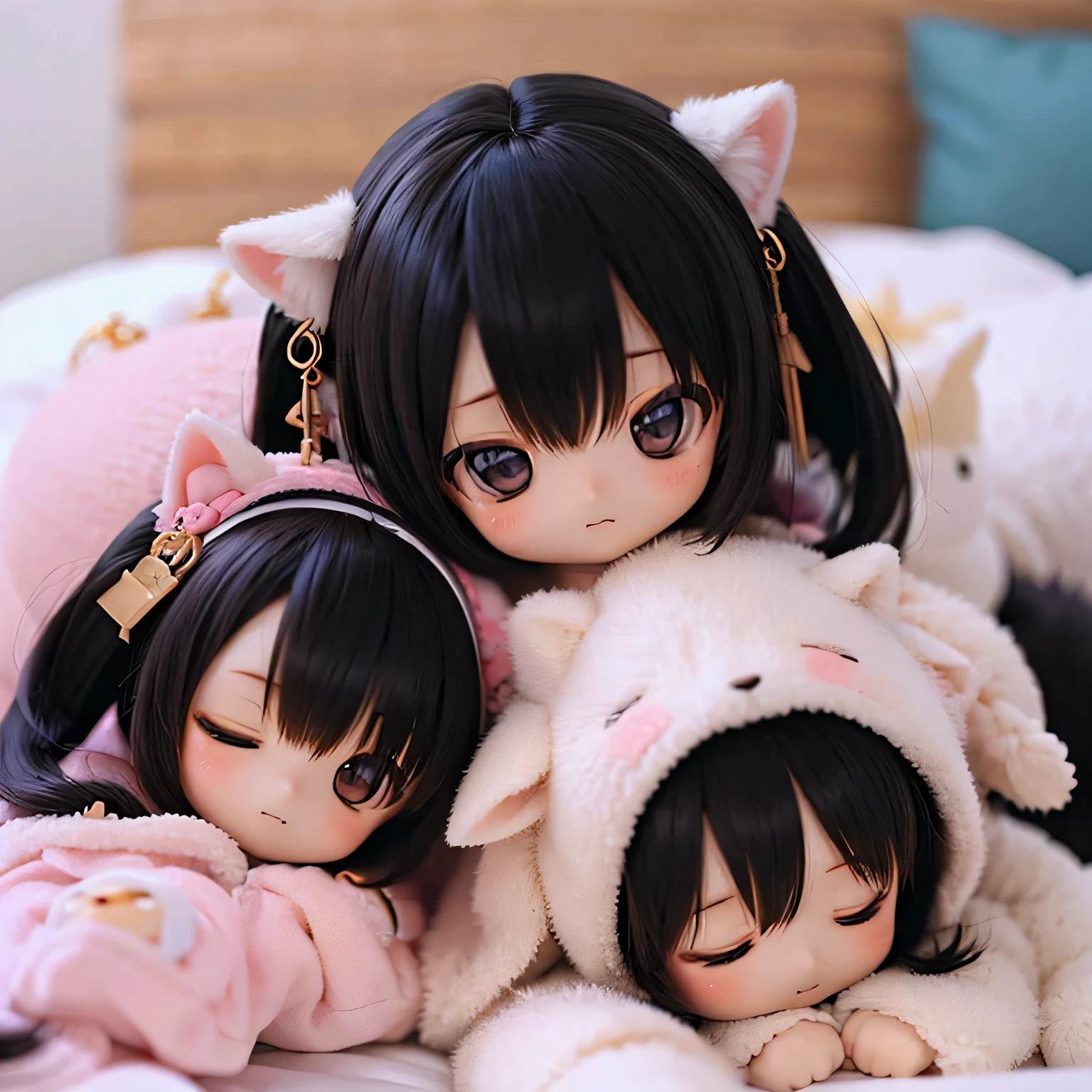 
Shiba Inu Girl Chibi Pajamas、Sleeping in bed