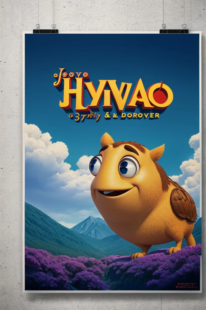 "Pixar type poster of Jehovah's Witnesses man and woman with happy expressions and angry people in the background"